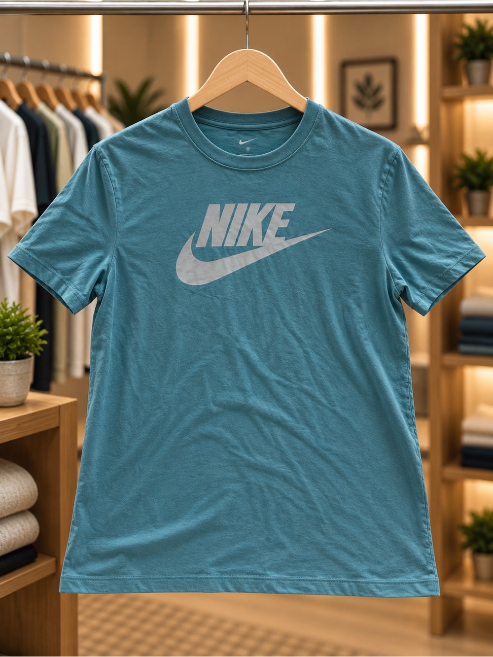 Nike Men's Teal Graphic Logo Tee